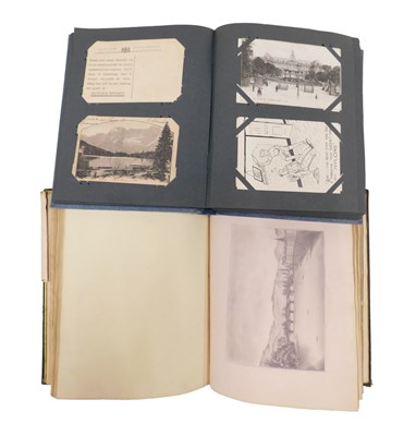 Lot 496 - Two albums of postcards, comprising humorous,...