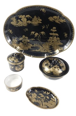 Lot 196 - A Booths silk and china Oriental style Willow...