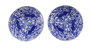 Lot 485 - Two Royal Crown Derby blue printed side plates,...