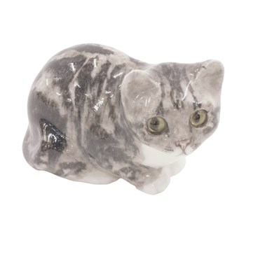 Lot 489 - A Winstanley ceramic cat, with yellow glass...