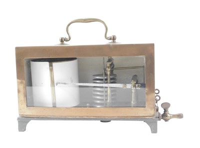 Lot 210 - A late 19th/early 20thC barograph, in copper...