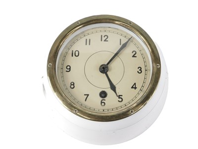 Lot 214 - An early 20thC Russian ship's clock, in a...