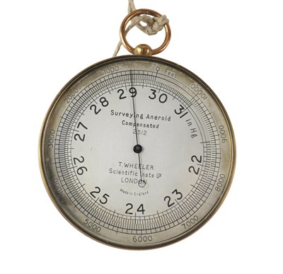Lot 216 - A T Wheeler of London surveying aneroid...