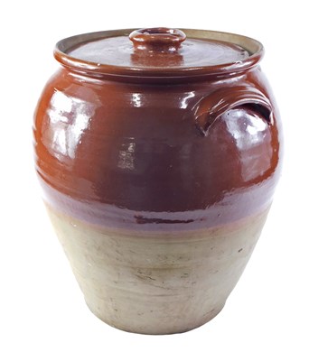 Lot 100 - A large glazed stoneware jar, 41cm high.