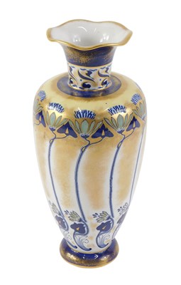 Lot 102 - A Keeling & Co Burslemware vase, with waved...