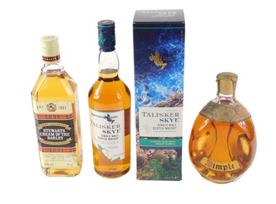 Lot 105 - Three bottles of whisky, comprising a Talisker...