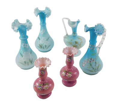 Lot 107 - Items of Victorian milk glass, comprising a...