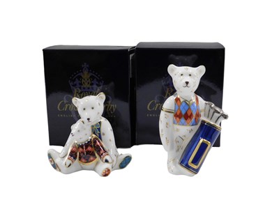 Lot 592 - Two Royal Crown Derby teddy bear...