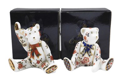 Lot 593 - Two Royal Crown Derby bear paperweights,...
