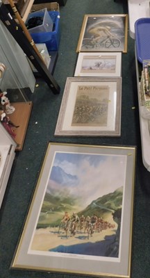 Lot 2075 - Framed prints, to include Tour de France...