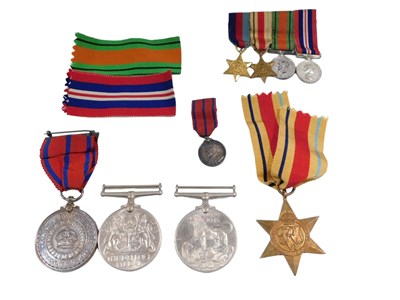 Lot 600 - WWII medals, comprising The Africa star,...