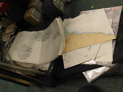 Lot 2108 - A quantity of nautical maps and charts, to...