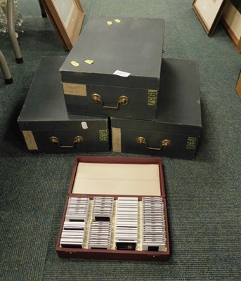 Lot 2117 - Early 20thC office storage boxes, brass...