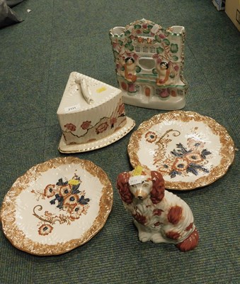 Lot 2131 - A replica Staffordshire flatback clock...