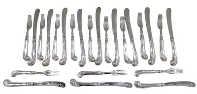 Lot 665 - A set of Edward VII silver dessert knives and...