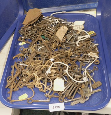 Lot 2135 - A large collection of keys. (1 tray)