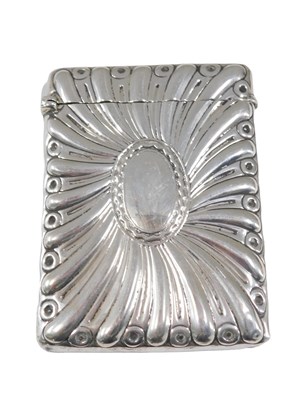 Lot 672 - A Victorian silver card case, with embossed...