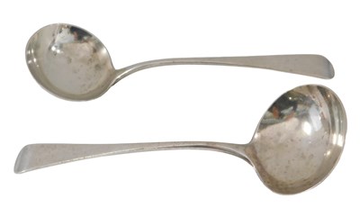 Lot 683 - A pair of Victorian silver fiddle pattern...