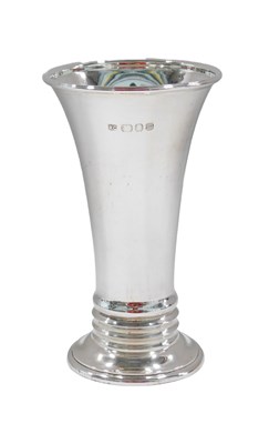 Lot 691 - An Elizabeth II silver trumpet vase, on a...