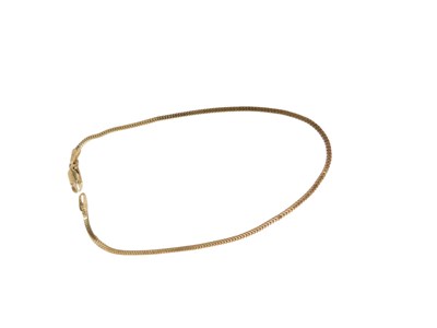 Lot 77 - A box link bracelet, yellow metal stamped...
