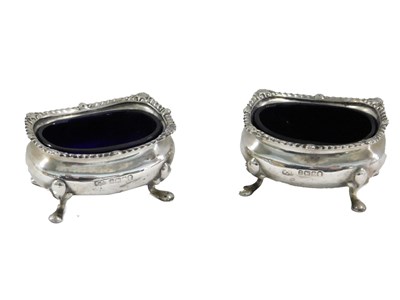 Lot 699 - A pair of George V silver salts, by Mappin and...