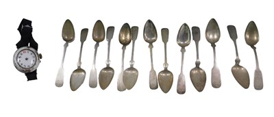 Lot 703 - A group of serving spoons, with various...