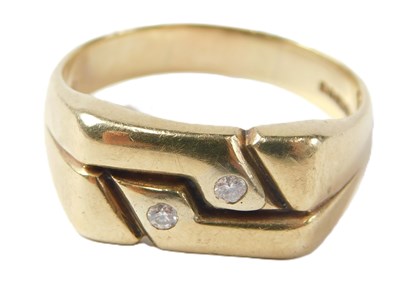 Lot 38 - A 9ct gold signet ring, the panelled design...