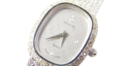 Lot 44 - A Bucherer ladies fashion watch, with paste...