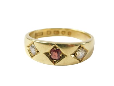 Lot 46 - A Victorian 18ct gold dress ring, set with...