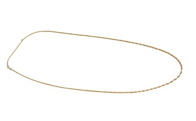 Lot 520 - A fancy link neck chain, yellow metal stamped...
