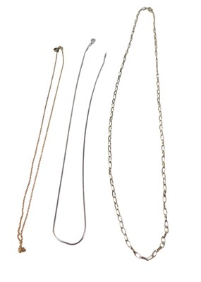 Lot 563 - Three necklaces, comprising a white metal...