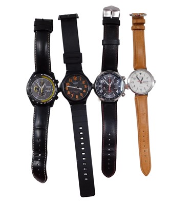 Lot 572 - Four gentlemens fashion watches, comprising a...