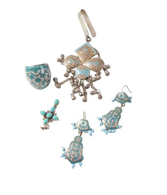 Lot 527 - A group of Eastern jewellery, comprising blue...