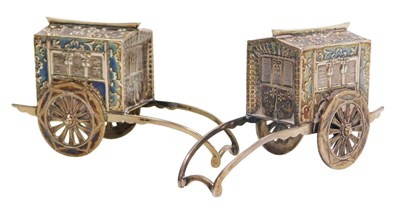 Lot 34 - A pair of early 20thC Japanese silver salt and...