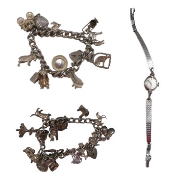 Lot 741 - A trio of jewellery, comprising two silver...