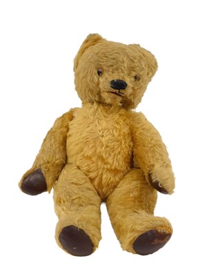 Lot 790 - A 20thC mohair blonde plush teddy bear, with...