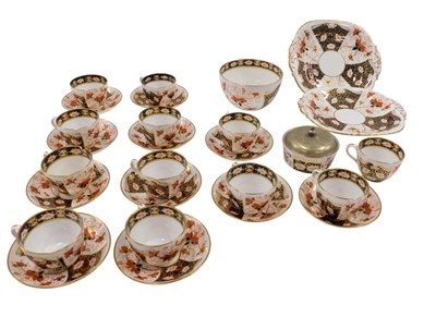 Lot 800 - A 19thC Imari pattern porcelain part tea set,...