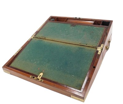 Lot 804 - A 19thC mahogany writing box, the top with...
