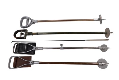 Lot 814 - Four shooting sticks, two with leather...