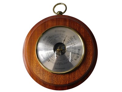 Lot 833 - A weathermaster barometer, in circular teak...