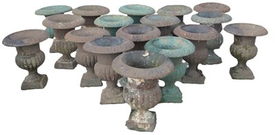 Lot 841 - A collection of miniature cast campana urns,...
