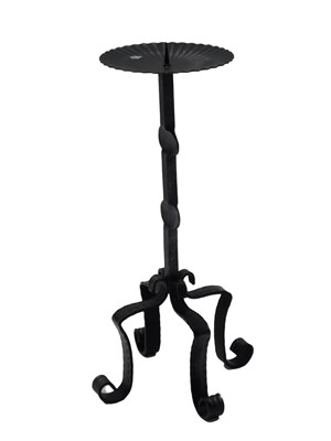 Lot 944 - A painted wrought iron candle stand, on...