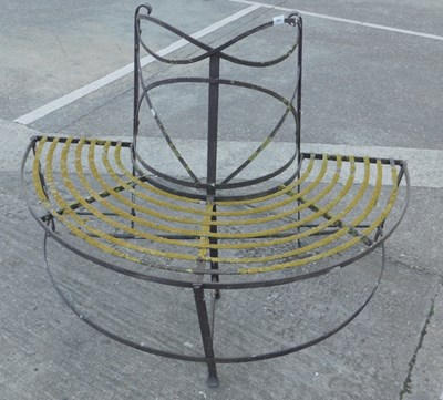 Lot 1641 - A cast metal tree bench. (AF)