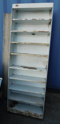 Lot 1645 - A galvanised metal shelving unit, two...