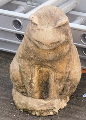 Lot 1650 - A reconstituted stone garden ornament of a cat.