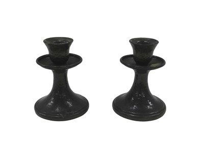 Lot 351 - A pair of English My Lady Arts & Crafts pewter...