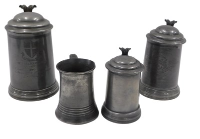 Lot 354 - A Victorian James Dixon & Sons pewter tankard,...