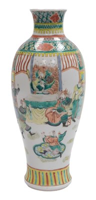 Lot 19 - A Chinese famille verte porcelain vase, of...