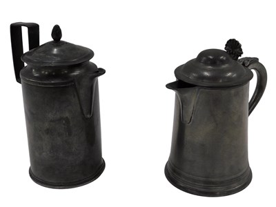 Lot 363 - A late 19th/early 20thC pewter lidded tankard,...