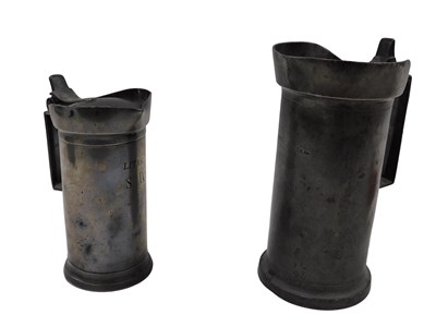 Lot 374 - A large French double litre pewter lidded...